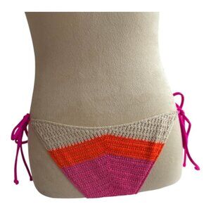 Victoria's Secret Crochet Colorblock Bikini Bottom - Size L (2635-1)